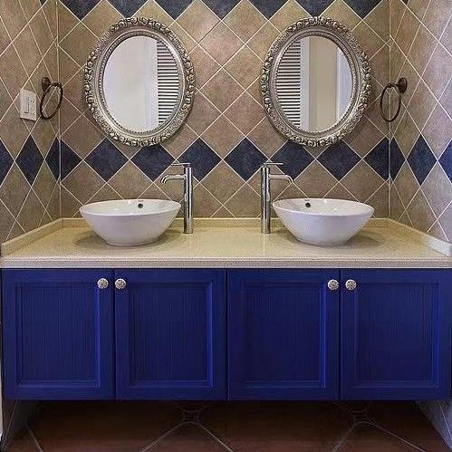 Largura 38-46 em estilo moderno Navy Blue Banheiro Vanity Cabinet com Mural de Montar espelho