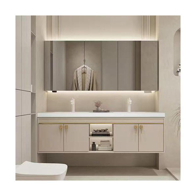 36 polegadas moderno lava-louças de armazenamento lava-louças de banheiro com espelho LED inteligente design personalizado
