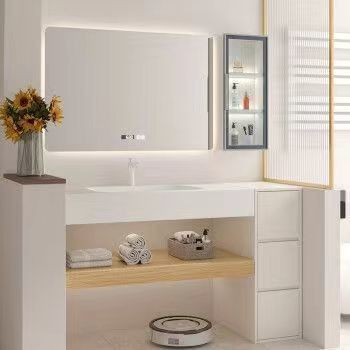 36 polegadas moderno lava-louças de armazenamento lava-louças de banheiro com espelho LED inteligente design personalizado