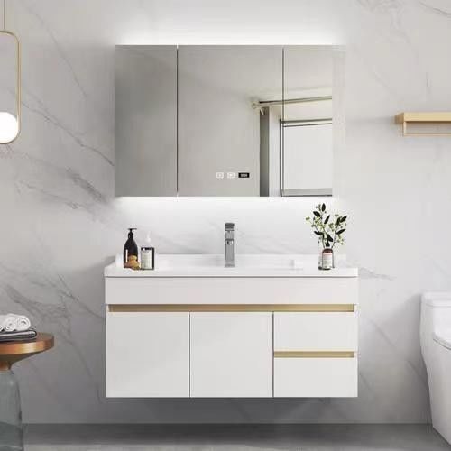 36 polegadas moderno lava-louças de armazenamento lava-louças de banheiro com espelho LED inteligente design personalizado