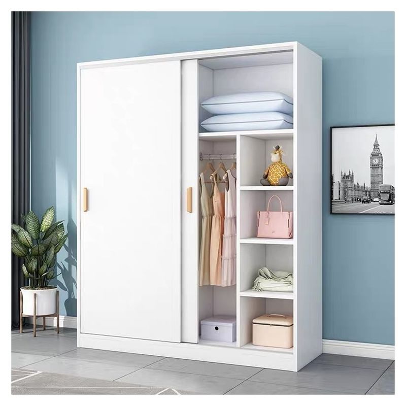 PANEL EXTENSIVEL Moderno estilo de madeira porta deslizante armário de armazenamento armário para quarto