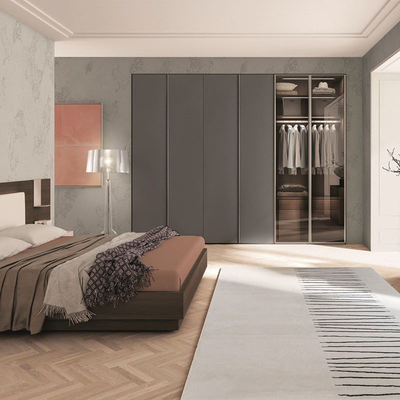 PANEL EXTENSIVEL Moderno estilo de madeira porta deslizante armário de armazenamento armário para quarto