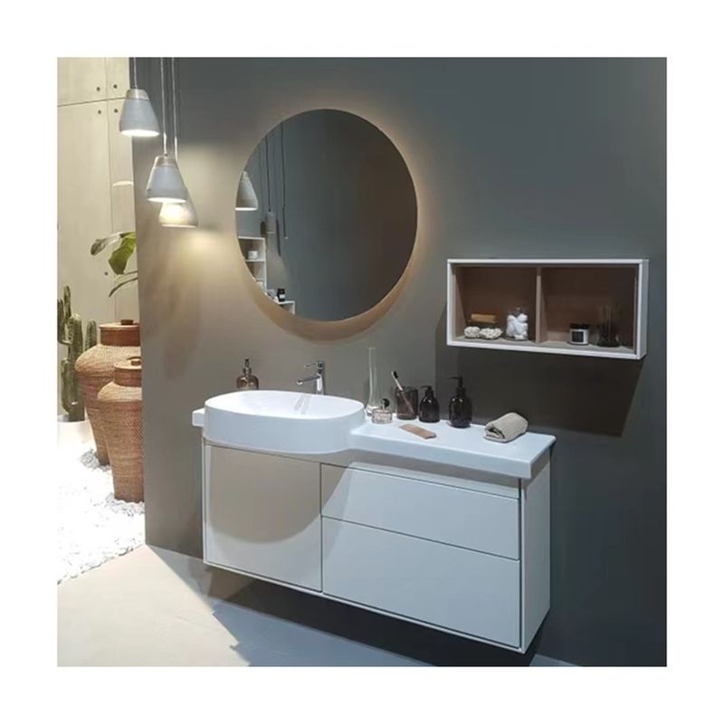 Transforme o seu banheiro com armários flutuantes e espelho iluminado LED