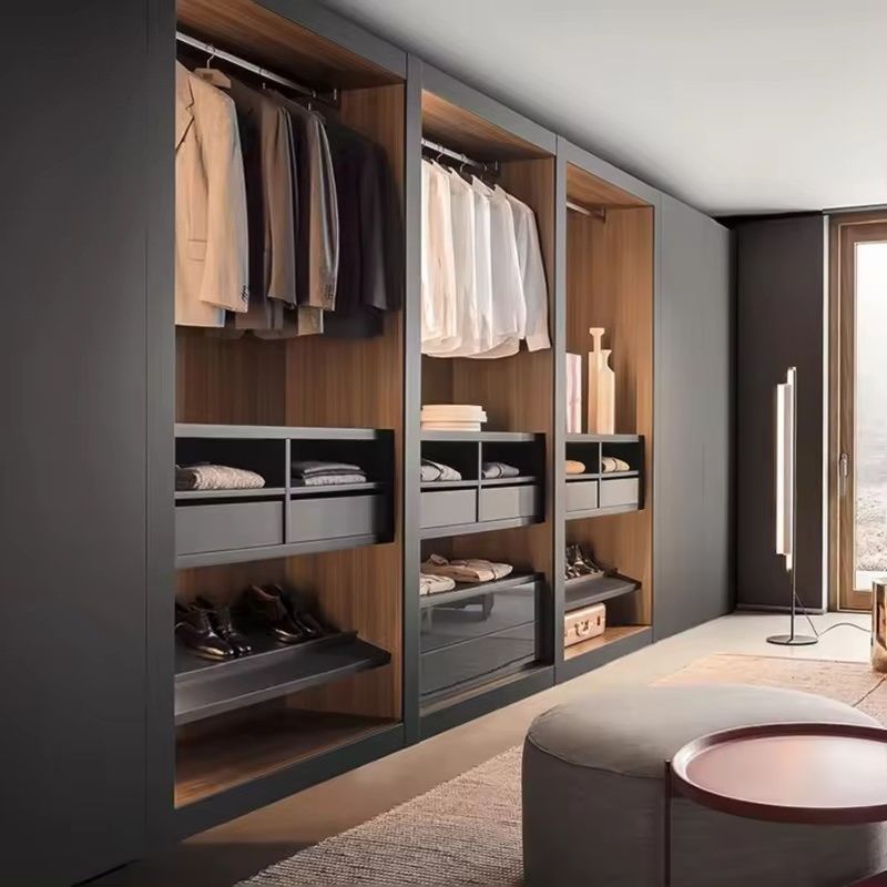 Armários de armário de estilo moderno para móveis de quarto personalizados em madeira modular