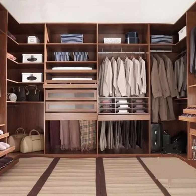 Armários de armário de estilo moderno para móveis de quarto personalizados em madeira modular