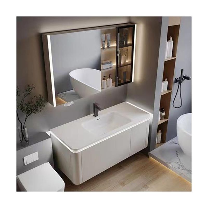 Apartamento Vanity Combo Modern Melamina Rectangular Banheiro 60 72 polegadas Armários Espelhados