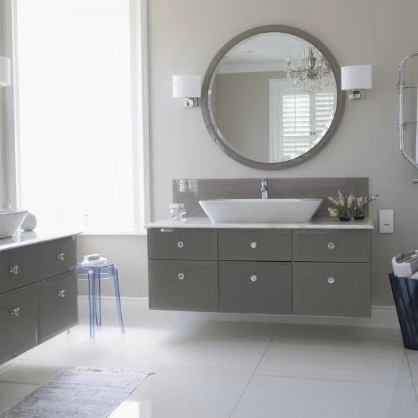 Apartamento Vanity Combo Modern Melamina Rectangular Banheiro 60 72 polegadas Armários Espelhados