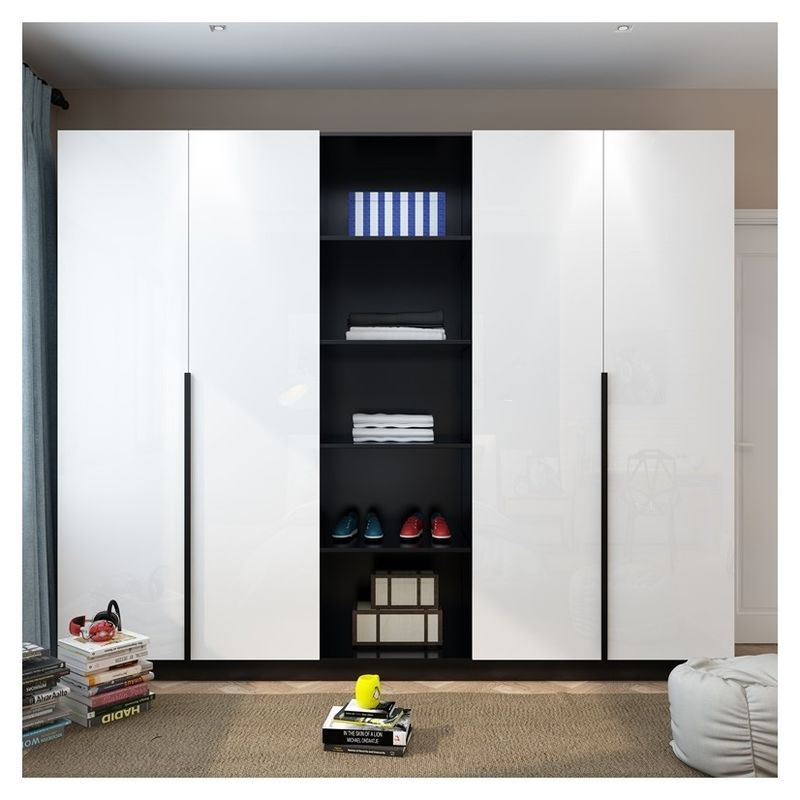 Porta Deslizante de Vila Guarda-Roupa de Madeira Branca Dimensões Personalizadas para Mobiliário de Quarto Moderno