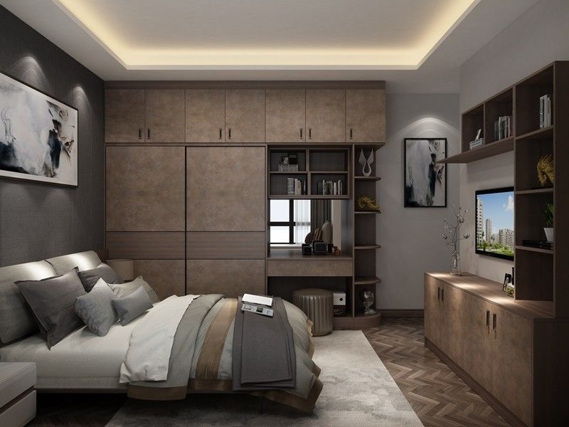 Mobiliário de quarto portátil Armário Custom Design aberto para armários modernos de chapa de villa