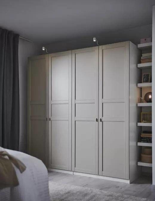 2024 Popular Grey Shaker Porta Guarda-Roupa Moderno Estilo de Madeira para Casa Estante de Tecido Armários