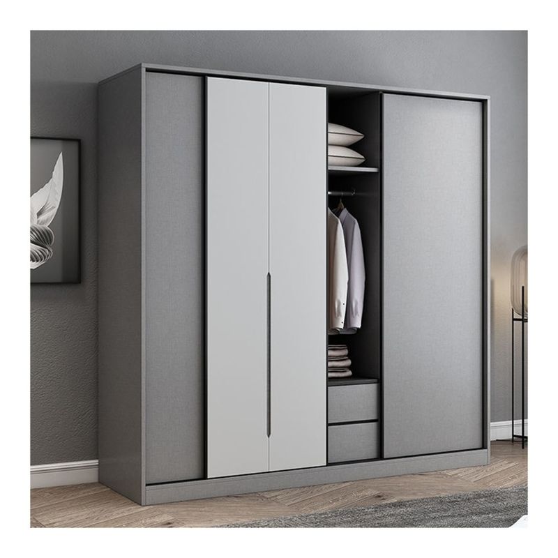 Mobiliário de quarto Último moderno Simples 3 Portas Armário Deslizante de Madeira com Design 2D / 3D