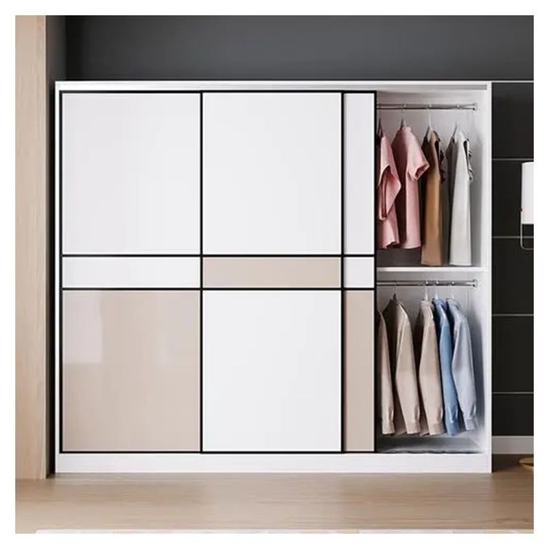 Mobiliário de quarto Último moderno Simples 3 Portas Armário Deslizante de Madeira com Design 2D / 3D