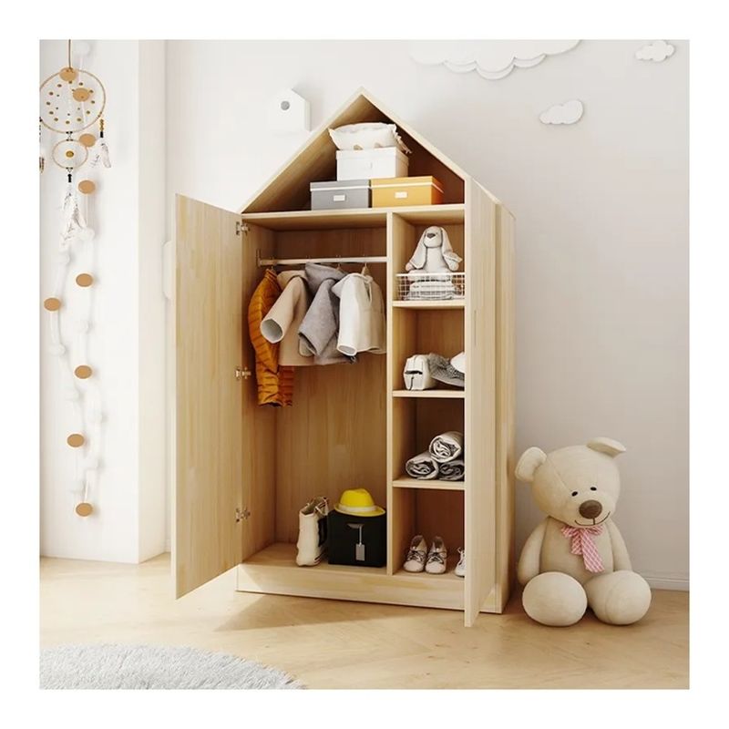 Armário de quarto de estilo moderno MDF de madeira Kid Design fixável com armário de armazenamento inteligente