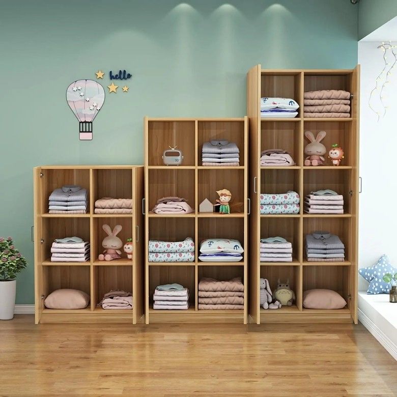 Armário de quarto de estilo moderno MDF de madeira Kid Design fixável com armário de armazenamento inteligente
