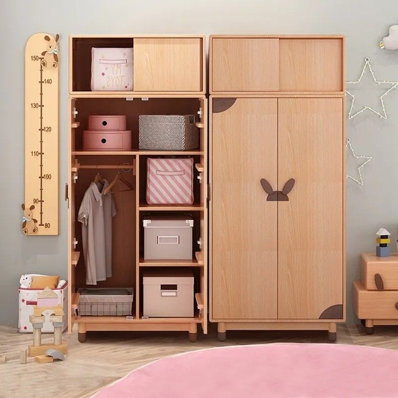 Armário de quarto de estilo moderno MDF de madeira Kid Design fixável com armário de armazenamento inteligente