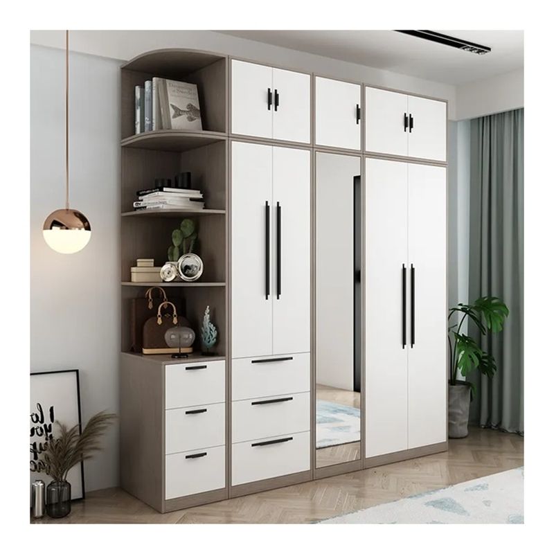 Single Door Cloth Hanging Design DIY Designer Wardrobe para roupas em uma villa moderna