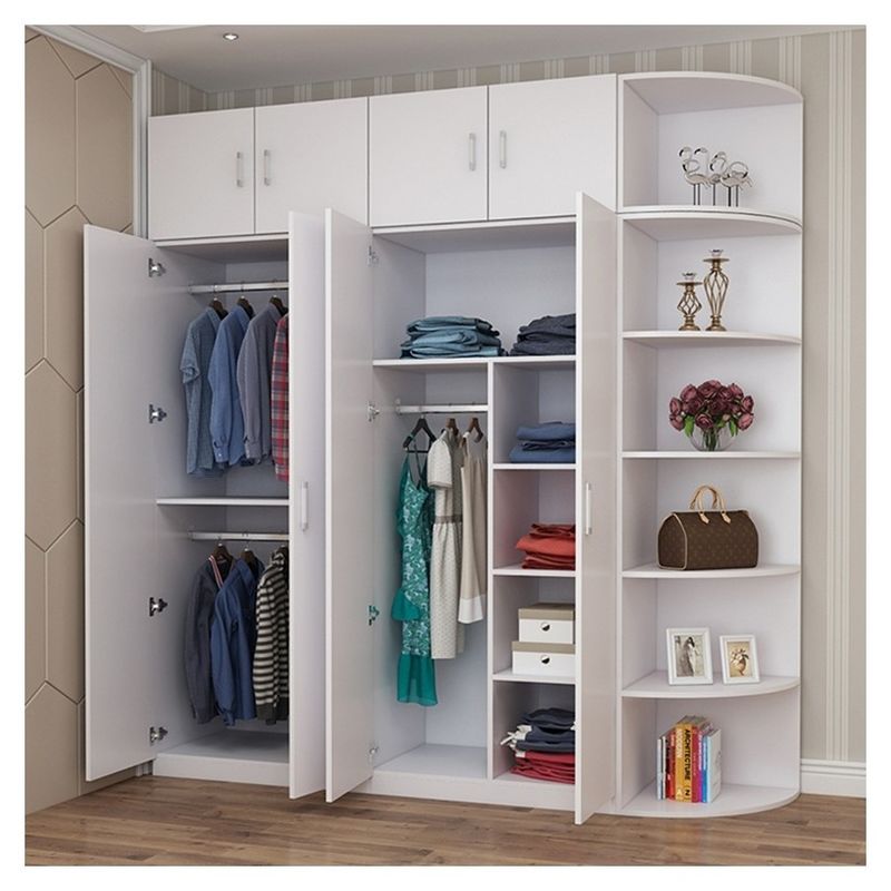 Single Door Cloth Hanging Design DIY Designer Wardrobe para roupas em uma villa moderna