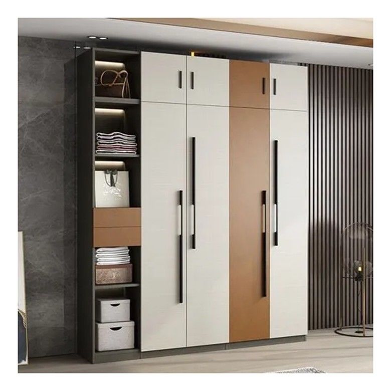 Single Door Cloth Hanging Design DIY Designer Wardrobe para roupas em uma villa moderna