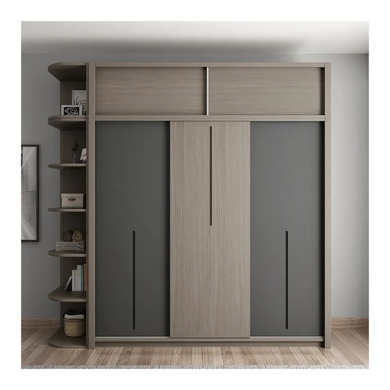 Armários de MDF com porta deslizante para armários de design mais recente