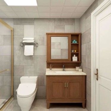 Banheiro Vanity estilo europeu com design sem alça e opções de cores personalizadas