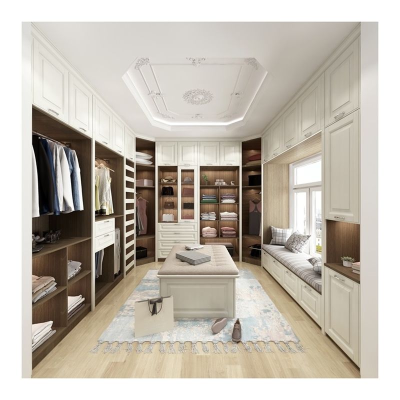Armário de quarto contemporâneo com design personalizado de madeira e quadro MR HDF