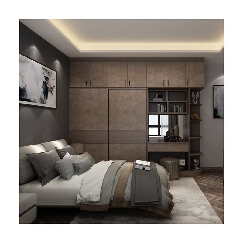 Modern Bedroom Set com 2 Portas Armário Almari Mobiliário Personalizável e Moderno OEM ODM