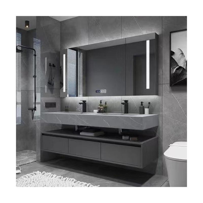 Vanidade de banheiro italiana personalizada com espelho LED YALIG Cor e design personalizáveis