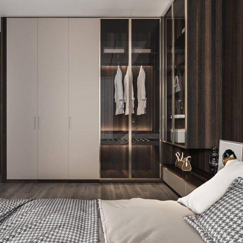 Design de guarda-roupa de vidro contemporâneo de luxo para casa Villa Hotel e apartamento