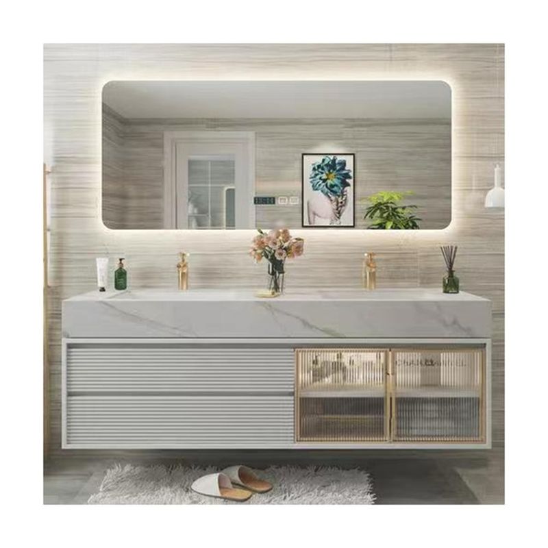 Desenhos personalizados e material de porta de MDF em YALIG Floating Vanity Set para banheiros modernos