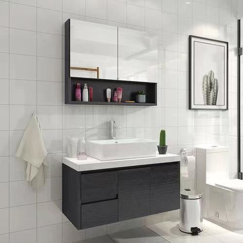 Desenhos personalizados e material de porta de MDF em YALIG Floating Vanity Set para banheiros modernos