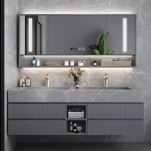 Desenhos personalizados e material de porta de MDF em YALIG Floating Vanity Set para banheiros modernos