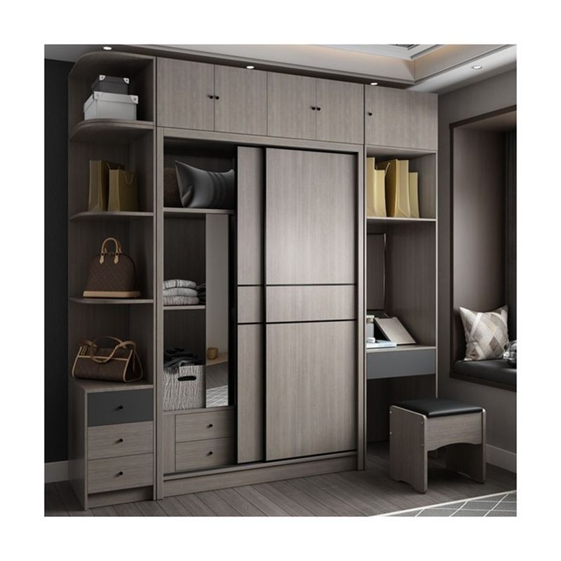 YALIG Customizado Italiano Aberto Automático Porta Deslizante Caminho no Armário Guarda-roupa para quarto