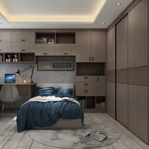 YALIG Customizado Italiano Aberto Automático Porta Deslizante Caminho no Armário Guarda-roupa para quarto