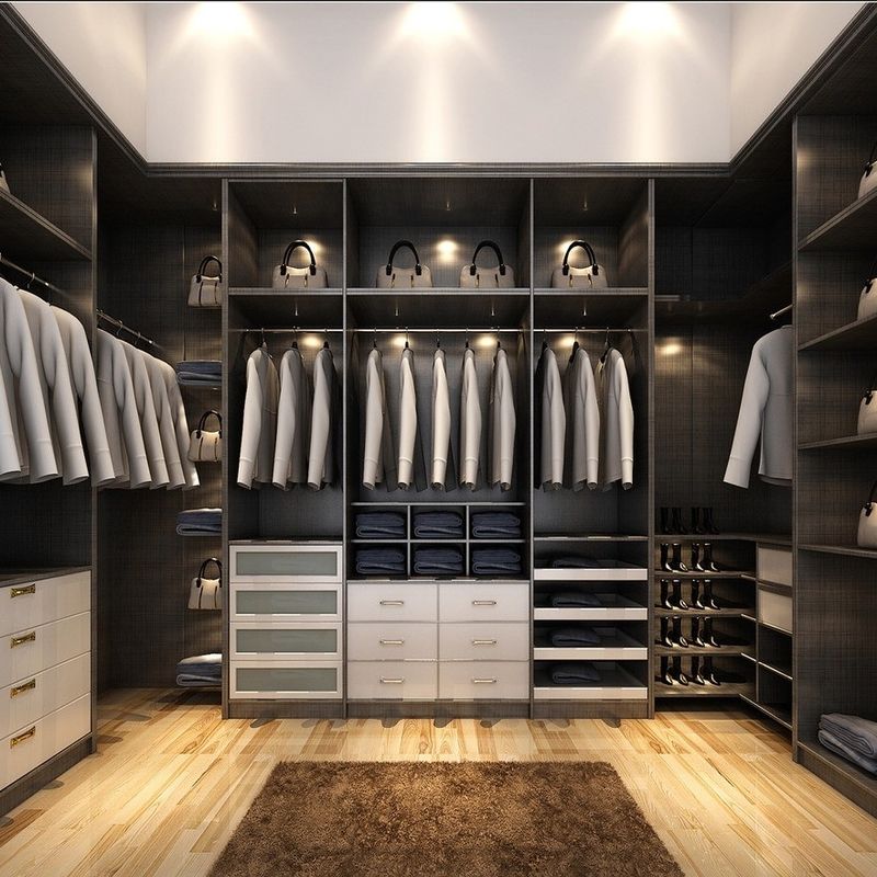 Armários de quarto de melamina de madeira moderna sistema de armário para espaços de vida de luxo