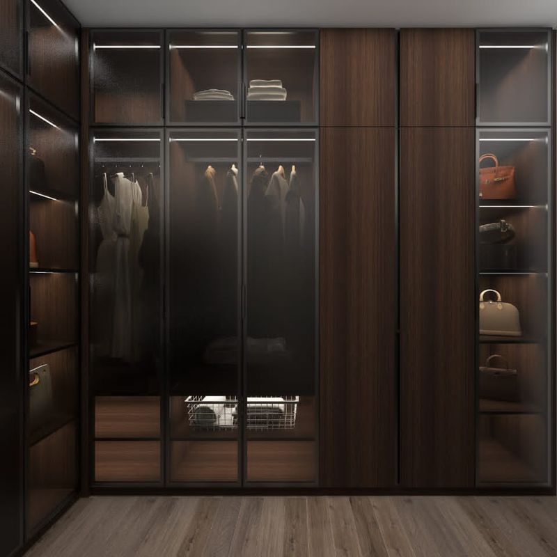 Armários de quarto de melamina de madeira moderna sistema de armário para espaços de vida de luxo