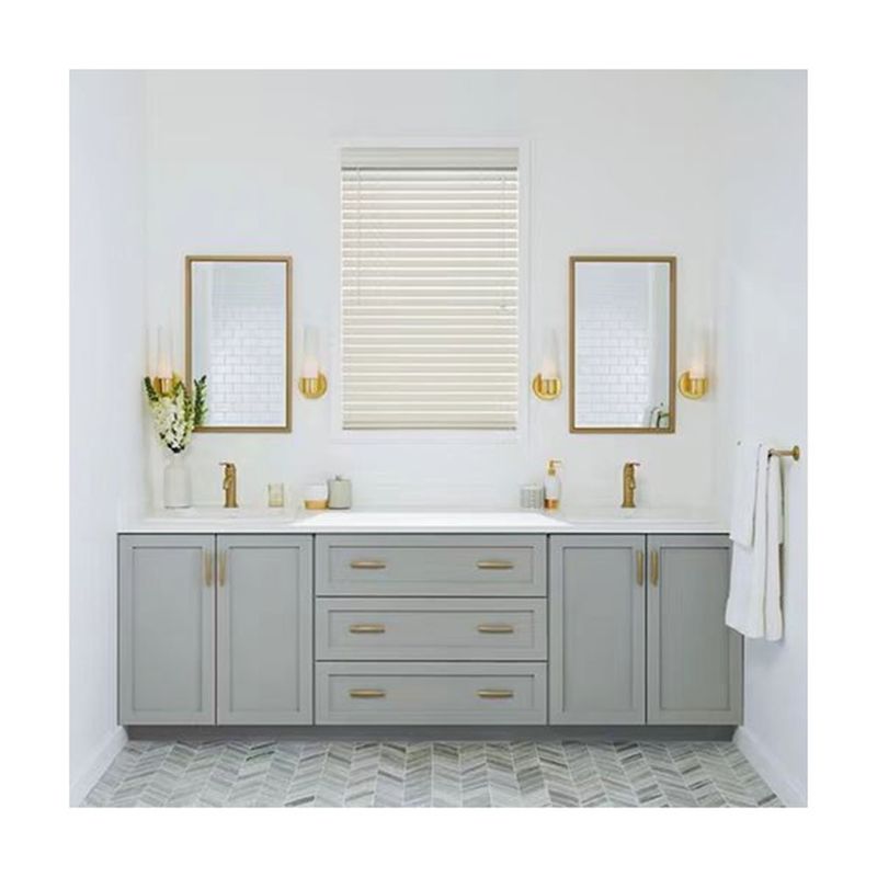 Rectangular Vanity YALIG Custom Luxury Quartz Counter Top Set para Design de Banheiro Moderno