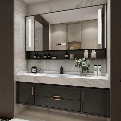 Rectangular Vanity YALIG Custom Luxury Quartz Counter Top Set para Design de Banheiro Moderno
