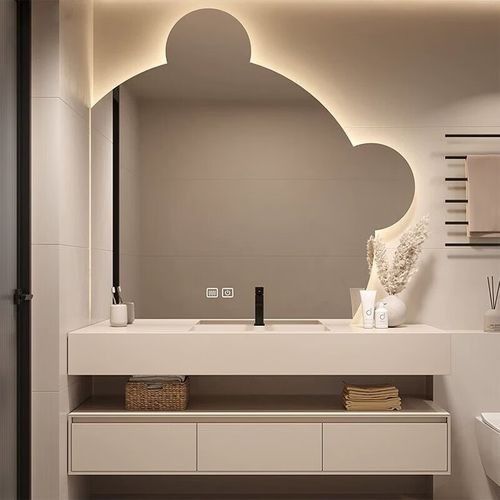Moderno design sem alça YALIG Organizador de maquiagem de ouro para banheiros e lavatórios