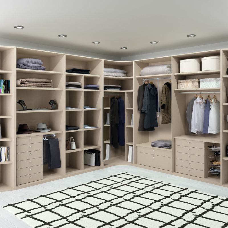 Mobiliário de quarto moderno pequeno em forma de L andar no armário guarda-roupa para solução de quarto