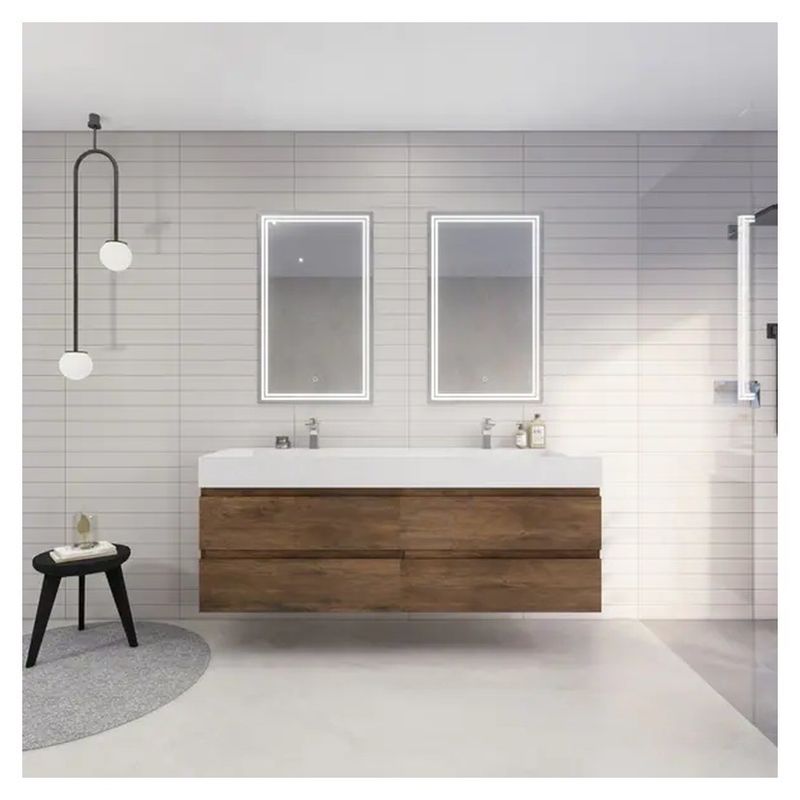 Banheiro de cores personalizadas Vanidades Moderno LED Armário de espelhos e cozinha coleção