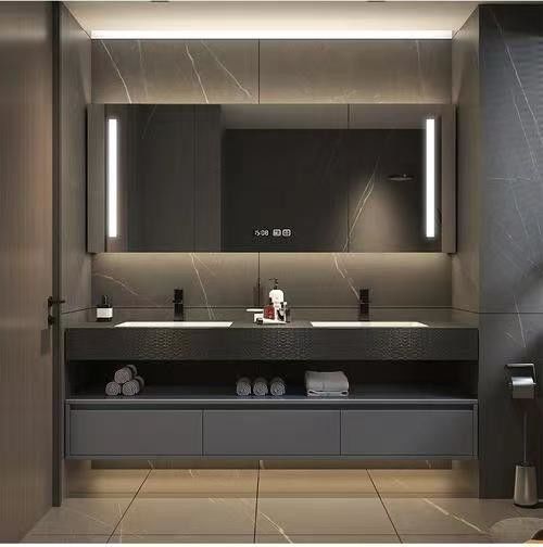 Banheiro de cores personalizadas Vanidades Moderno LED Armário de espelhos e cozinha coleção