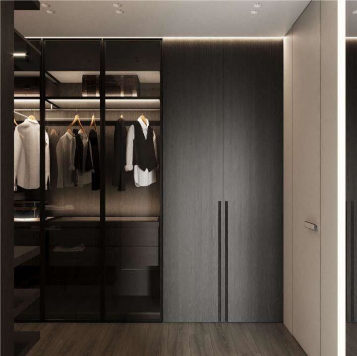 Conjunto de quarto de estilo moderno personalizável com guarda-roupa de 2 portas Almari Mobiliário da YALIG