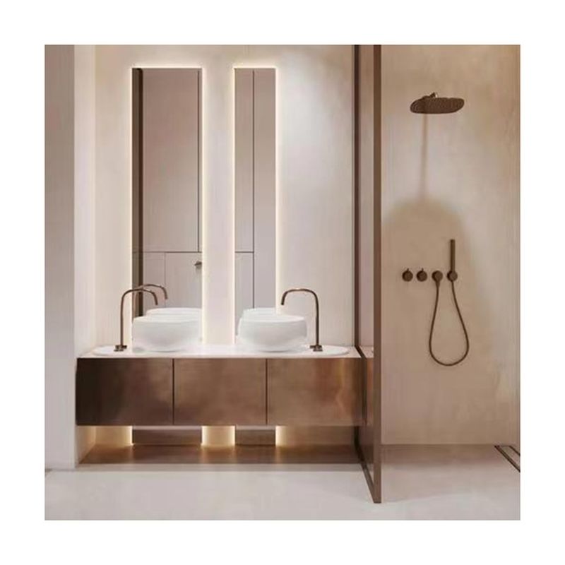 Armário moderno de armazenamento e banheiro Combo de luz de vaidade com espelho da YALIG Design