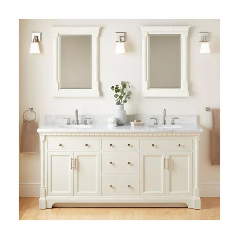 YALIG Cabinet Shaker Fluted Panel Quartz Countertop Banheiro Vanity para 38-46 em largura