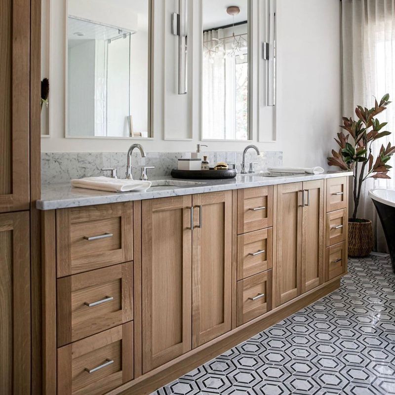 YALIG Cabinet Shaker Fluted Panel Quartz Countertop Banheiro Vanity para 38-46 em largura