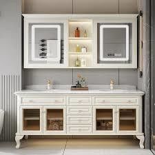 YALIG Cabinet Shaker Fluted Panel Quartz Countertop Banheiro Vanity para 38-46 em largura