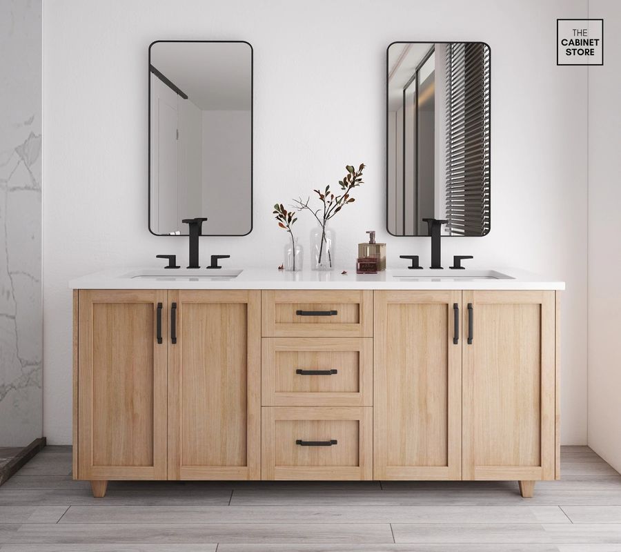YALIG Cabinet Shaker Fluted Panel Quartz Countertop Banheiro Vanity para 38-46 em largura