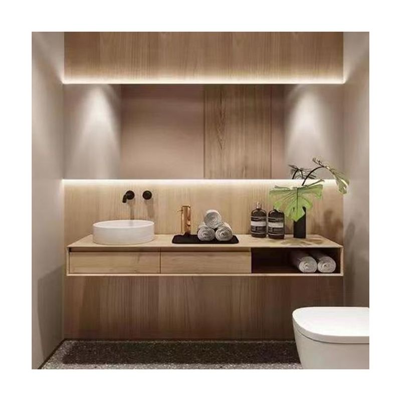Melamina Vanity Design sem alça para apartamento moderno em cores puras