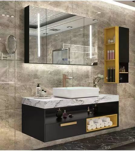 Melamina Vanity Design sem alça para apartamento moderno em cores puras