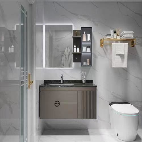 Rectângulo moderno minimalista YALIG Banheiro Vanity com cor pura e espelho incluído